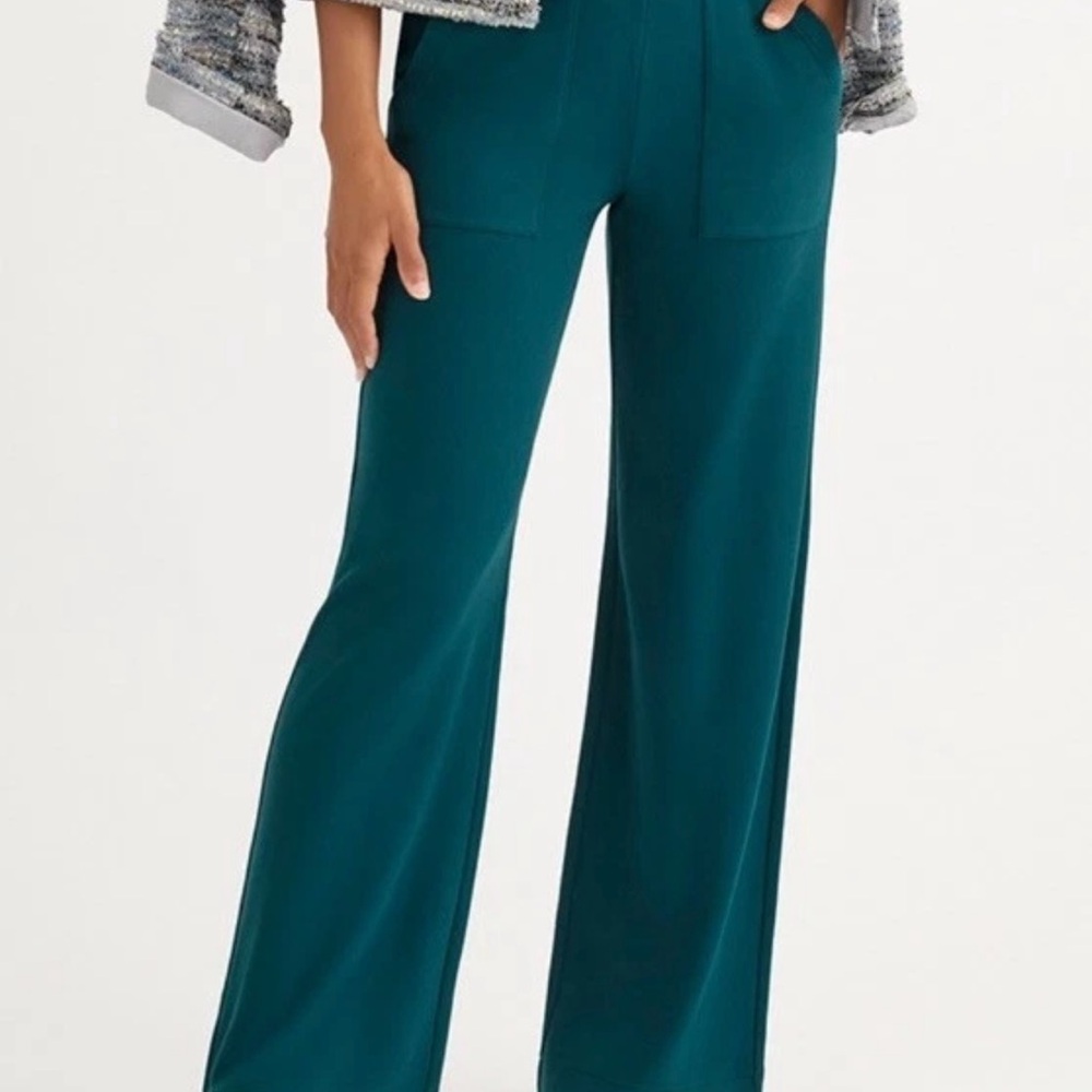 CAbi Teal NEW UNWIND Wide-Leg Women's Pants #4844 28” inseam